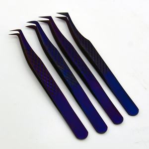 Ensemble de pinces de précision professionnelles en acier inoxydable rose avec pointe lisse, poignée antidérapante durable pour l'extension des cils - Product Image 2