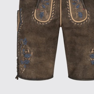 Pantalon court authentique en toile de style formel foncé avec design à motif genouillère, en cuir bavarois de la meilleure qualité pour hommes, vente en gros - Product Image 5