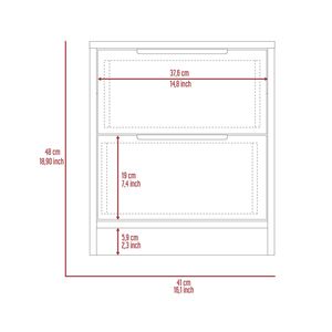 Comodino Kaia Grigio Chiaro con Due Cassetti e Maniglia in Metallo, Tavolino Versatile o Tavolo Laterale - Product Image 3