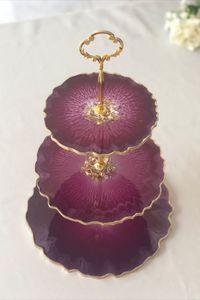 Contemporary Resin Cake Stand Featuring Decorative Pattern and Strong Base for Modern Dessert Presentation Needs - Product Image 4