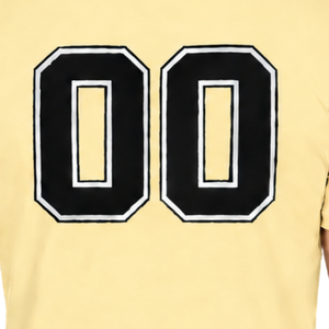 T-shirt ajusté jaune neutre pour homme, manches courtes, col rond, imprimé personnalisé, coupe slim, décontracté, en coton, vente en gros, streetwear - Product Image 5