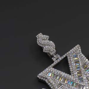 Pendentif Hip Hop personnalisé en moissanite diamantée, serti de pierres, pour homme, best-seller, disponible au meilleur prix - Product Image 4
