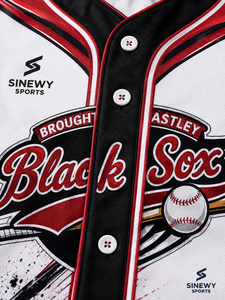 Maillot de baseball noir pour homme SINEWY SPORTS, personnalisé, sublimé, en polyester respirant, manches courtes - Product Image 5