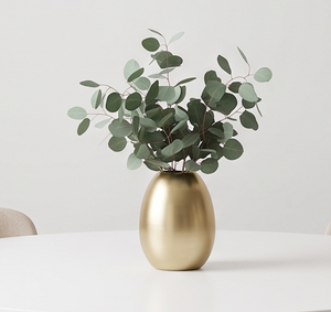 Vase décoratif en métal doré moderne en forme d'œuf pour la maison et la décoration des étagères de bureau - Product Image 5
