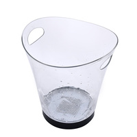 Acrylique transparent personnalisé PS Plastique Bière Vin champagne Bouteille Service Seau à Glace avec Lumière Led