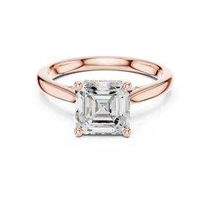 เครื่องประดับคลาสสิกสำหรับสาวๆ ทำจากทองคำกุหลาบ 14k ประดับเพชรทรง Asscher คุณภาพเยี่ยม เพาะเลี้ยงในห้องปฏิบัติการ เหมาะสำหรับแหวนหมั้นหรือแหวนแต่งงาน - Product Image 3