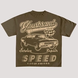 Distressed Drop Shoulder T <b>Shirt</b> <b>Men</b> Acid Wash Streetwear Tee <b>Silk</b> Screen Printing 100% Cotton Knitted Short Sleeve Custom - Product Image 4