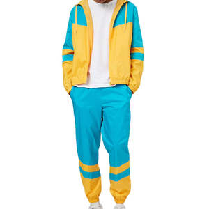 Conjunto de Pantalones y Chaqueta Cortavientos de Dos Piezas con Cierre de Nylon Personalizado para Hombre, Sudadera con Patrón Sólido y Traje Deportivo - Product Image 2