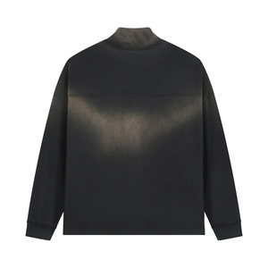 เสื้อสเวตเชิ้ตคอกลมแบบซิปครึ่งตัว ล้างสีแบบแอซิดวอช ทรงโอเวอร์ไซส์ สไตล์วินเทจ สตรีทแวร์ แบบสั่งทำพิเศษ พิมพ์โลโก้ รับผลิตแบบ OEM ODM - Product Image 2