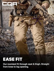 Pantalones Cargo Tácticos Color Caqui para Hombre, Cintura Alta, Múltiples Bolsillos, Transpirables, Estilo Ropa de Trabajo, Material de Lona, Pantalones de Primavera para Exteriores - Product Image 5