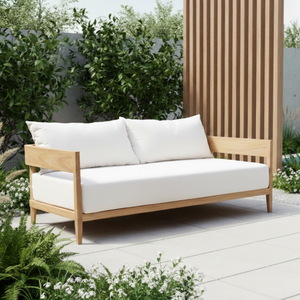 Sofá de Exterior de Madera de Teca Sólida de Diseño Moderno y Lujoso, Color Natural, Muebles para el Hogar, Hotel, Villa, Taller - Product Image 4