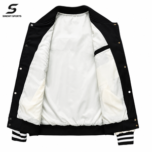 Chaqueta Varsity Bordada para Hombre, Diseño con Parche de Letra A en Blanco y Negro, Ropa Exterior Casual de Otoño - Product Image 2