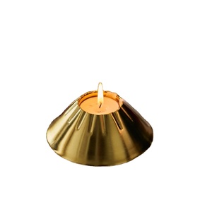 High Volcano Designed Brass <b>Tealight</b> <b>Holder</b> with Gold Polished for Festive Gift Sets Available at Wholesale Price - Product Image 1