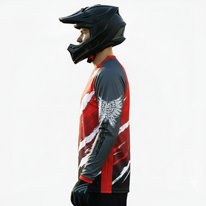 Maillot de cyclisme VTT imprimé à manches longues à séchage rapide pour l'été, personnalisable avec le nom de l'équipe, vente en gros - Product Image 3