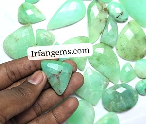 Natural Chrysoprase Faceted High Quality Loose Gemstone Chrysoprase Smooth Mix Shape Cabochon Wholesale Lot Jewelry Making Stone - Product Image 2