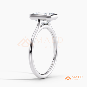 Luxury Emerald Cut Moissanite <b>Ring</b> for <b>Women</b> Sterling Silver Bezel <b>Set</b> Engagement Jewelry Elegant Gift USA - Product Image 6