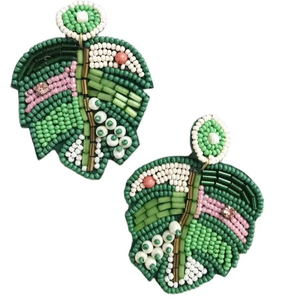 Pendientes de flores con bordado de cuentas, elegantes, modernos, de último diseño, lujosos, bonitos, para chicas, de MD HANDICRAFTS - Product Image 1