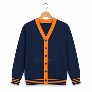 เสื้อสเวตเตอร์ถักแขนยาวทรงหลวมพร้อมโลโก้ Cosh International Custom สำหรับกลุ่มพี่น้องนักเรียนหญิง  คาร์ดิแกนสำหรับกลุ่มพี่น้องนักเรียนหญิง เสื้อคลุม - Product Image 3