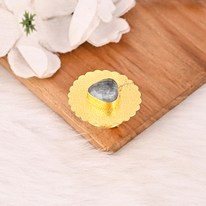 Anillo Ajustable de Topacio Azul, Joyería de Piedras Preciosas Hecha a Mano para Mujer - Product Image 3