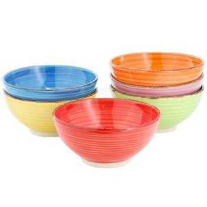 จานเซรามิกตกแต่งลายวาดมือทรงกลมสไตล์โบฮีเมียนพร้อมลวดลายเกลียวหลากสี - Product Image 6