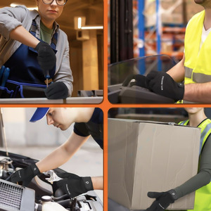 Gants de travail de sécurité pour mécaniciens résistants aux chocs et anti-vibrations en cuir véritable robustes pour les travaux sur les champs pétrolifères et les sports de plein air - Product Image 5