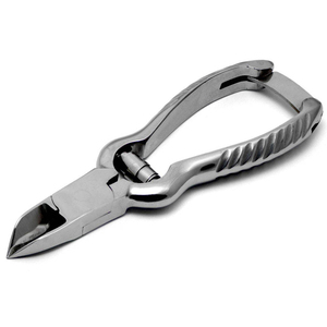 Custom Grooved Handle Podiatrist <b>Nail</b> Nipper Satin Finish Heavy Duty Toenail Cutter with Barrel Spring and Lock Pedicure Scissor - Product Image 3