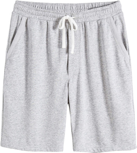Shorts Bermuda en coton uni de qualité supérieure pour homme, avec cordon de serrage à la taille et poches, style streetwear tricoté, vêtements de sport et décontractés. - Product Image 1