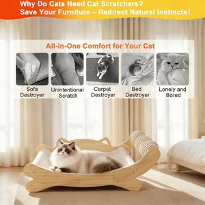 Cama Rascador de Lujo 3 en 1 para Gatos de Interior - Sisal y Madera Maciza, Desmontable, Lavable, Base Estable Antideslizante, para Gatos Grandes - Product Image 2