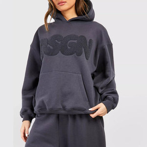 Sweat à capuche oversize uni pour femme, à épaules tombantes, décontracté, mode streetwear, à manches longues - Product Image 3