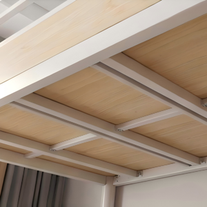 <span class=keywords><strong>Lit</strong></span> mezzanine moderne minimaliste en métal avec bureau intégré et étagères <span class=keywords><strong>pour</strong></span> dortoirs <span class=keywords><strong>étudiant</strong></span>s et petits appartements - Product Image 4