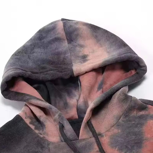 Nouveaux sweats à capuche tie-dye de style hivernal, couleur unie, personnalisables, respirants, en polaire, couleur personnalisée, prix de gros - Product Image 6