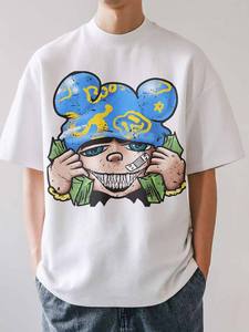 T-shirt graphique pour homme, tee-shirt en coton élégant, coupe confortable, parfait pour le streetwear moderne et les tenues quotidiennes - Product Image 5