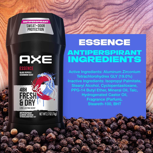 Déodorant anti-transpirant AXE Essence pour homme 48H, lot de 4, 2,7 oz, fraîcheur longue durée, protection contre la transpiration et les odeurs pendant 48 heures, poivre noir - Product Image 2