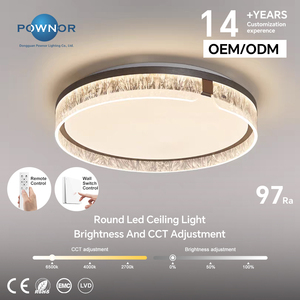 Plafonnier LED rond intelligent avec télécommande, interrupteur mural, luminosité réglable, CCT ajustable, éclairage 40W 50W 60W - Product Image 1