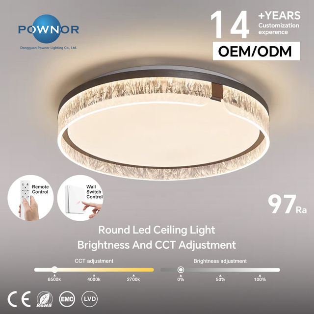 Smart Round LED Ceiling Lamp With Remote Control Wall Switch Control Dimmable Brightness CCT Adjustable 40W 50W 60W Lighting