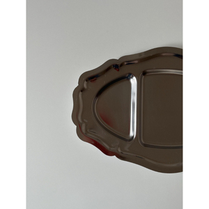 Plateau de service en métal à prix avantageux pour la maison et l'hôtel, plateau ovale en acier inoxydable plaqué argent - Product Image 3