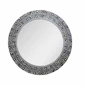 Cadre de miroir en os incrusté, design floral, artisanal, moderne, écologique, décoration murale de luxe pour chambre à coucher et salon - Product Image 6