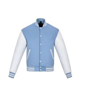 Veste universitaire avec logo personnalisé pour femme avec manches en laine et cuir 100% polyester longue longueur pour l'hiver - Product Image 2