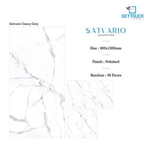 กระเบื้องพอร์ซเลนคุณภาพสูงหรูหรา ขนาด 600x1200 มม. ผิวมันเงา จากอินเดีย กระเบื้องปูพื้นห้องน้ำสีขาวเคลือบเต็มแผ่น สำหรับใช้ในบ้านพักตากอากาศ - Product Image 3