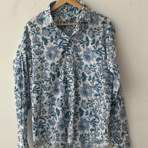 Hand Block Printed Shirt Stylish Shirts for Women Indian Hand Block Printed Soft Cotton Fabric Shirt on Sale at Best Price - Product Image 3