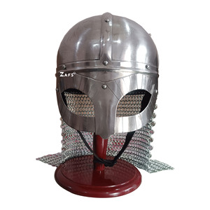 หมวกนักรบไวกิ้งพร้อมโซ่เหล็กแบบวงแหวน หมวกเกราะเหล็กอ่อนยุคกลาง สำหรับการแสดงจำลองสถานการณ์และการตกแต่งบ้าน - Product Image 1