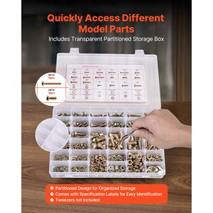 Kit Assortito di 906 Bulloni per Mobili, Viti Metriche, Rondelle Piatte in Acciaio Legato M4/M5/M6/M8, Misure Multiple - Product Image 5