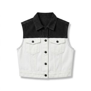Chaleco vaquero holgado personalizado para mujer, de algodón, venta al por mayor de fábrica para marcas minoristas estadounidenses - Product Image 4