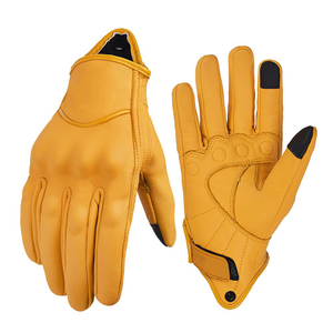 Gants de moto en cuir à écran tactile toutes saisons, protection complète des doigts, logo personnalisé, antidérapants, pour motocross et course - Product Image 1