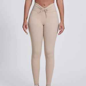 Nuevos Pantalones de Yoga de Cintura Alta para Mujer, Leggings Transpirables, Deportivos, con Control de Abdomen, de Algodón y Bambú Elástico, para Gimnasio y Entrenamiento - Product Image 1