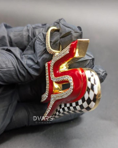 Colgante de Diamante Moissanite VVS con Doble Letra Hip Hop, Colgante con Inicial Personalizable, Colgante con Letra Personalizada para Hombre - Product Image 6