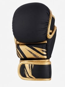 Guantes de Artes Marciales Negros de PU con Cierre de Cordones en la Muñeca, Guantes de Combate para Adultos con Dedos Completos - Product Image 3