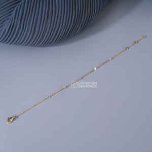 Pulsera de Lujo de Oro Amarillo de 14K con Moissanita de Corte Redondo para Mujer, 0.52ct, 5 Piedras, Regalo de Joyería para Aniversario - Product Image 6