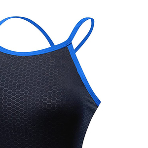 Maillot de bain une pièce pour femme, bretelles spaghetti, col rond, UPF50+, séchage rapide, motif uni, 2 mm d'épaisseur, Spandex/Polyester, lavage en machine - Product Image 3