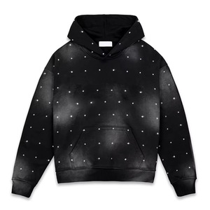 Sweat à capuche léger et respirant en polaire avec strass, haute qualité, coupe classique, pour homme, en polyester/coton, idéal pour l'extérieur – Offre Spéciale Hiver - Product Image 1